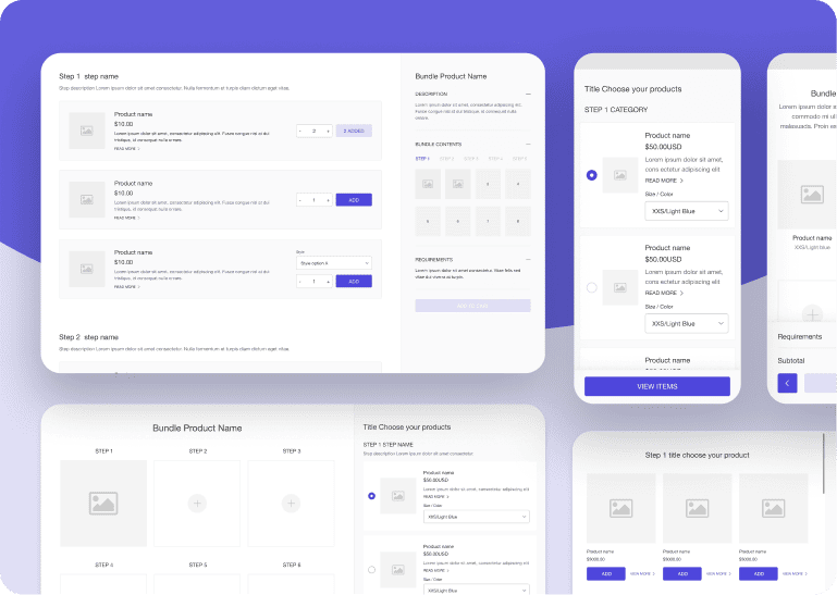 App – Bundle builder design